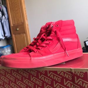 Vans Mono Red SK8-Hi size 10